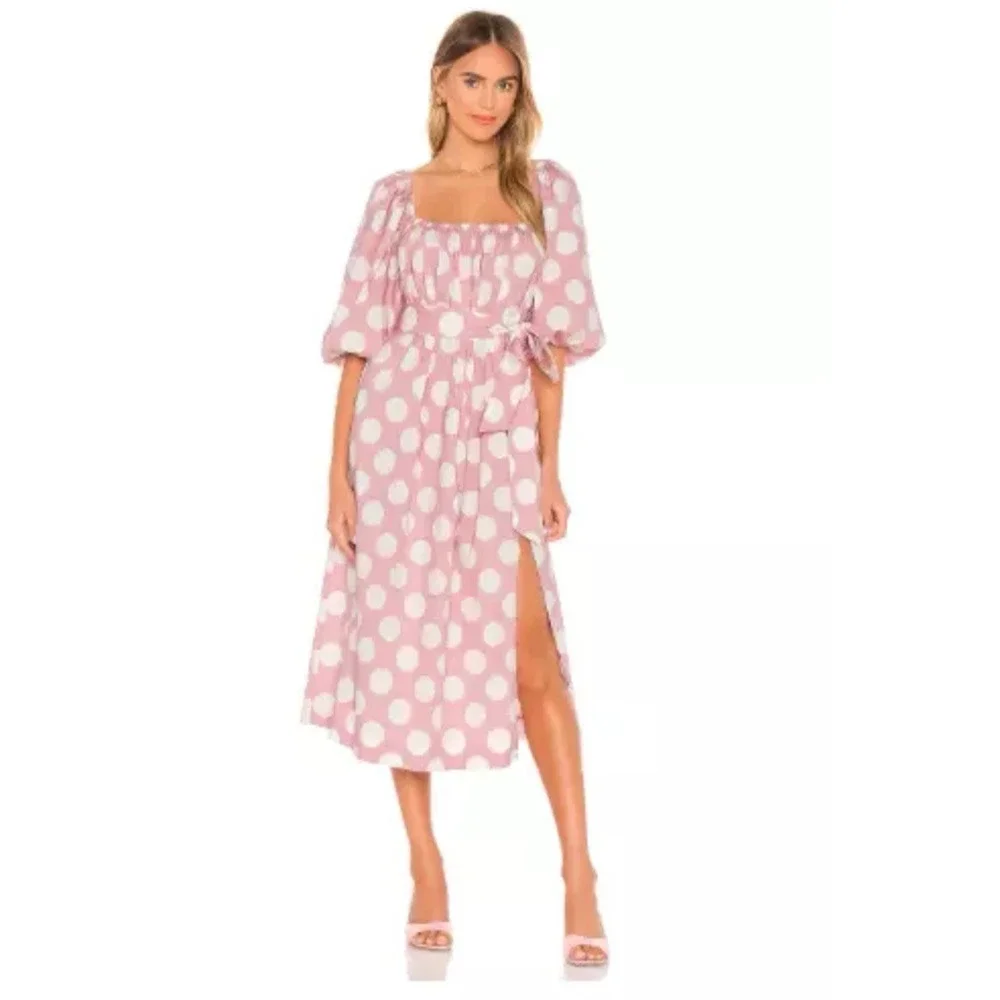 lpa pink dress LPA | pia at home in the Melia Midi Dress